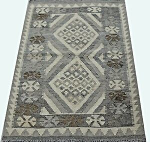 Genuine Handmade Afghan Brown Beige Natural Wool Kilim  Area Rugs 80x117cm