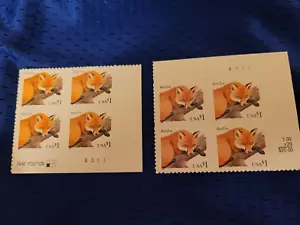 U S Stamps # 3036 $1.00 RED FOX SET OF TWO ~ PLATE BLOCKS OF 4~MNH B1111 B3333 - Picture 1 of 10