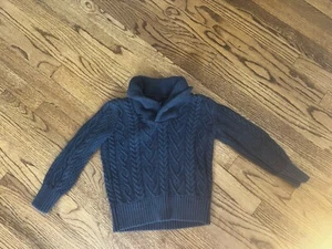 Baby Gap Toddler Boys Cable Knit Mock Neck Sweater Size 4/5t Blue - Picture 1 of 3