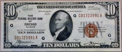 1929 $10 CH /GEM CU Chicago Illinois National Bank Note NICE CRISP Currency  NR - Image 1 of 4