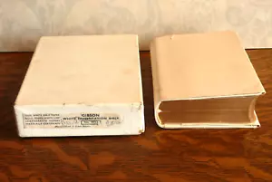 1956 Gibson weiße Präsentation Heilige Bibel goldene Kanten & weiße Lederhülle KJV - Bild 1 von 14