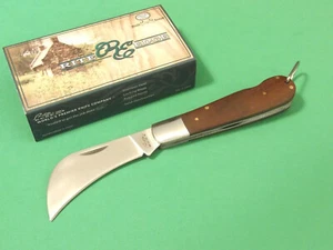 Rite EDGE 210600 Hawkbill wood handle folding lockback pocket knife 4" closed  - Picture 1 of 4