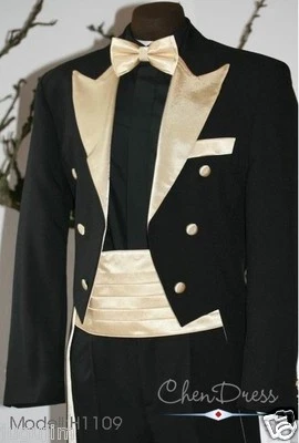 Frack Schwalbenschwanz  Sakko SCHWARZ/ IVORY SONDERANGEBOT ohne HOSE - Bild 1 von 3