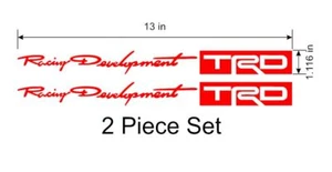 2 Piece Toyota TRD Racing Decals Tundra Supra MR2 Celica Corolla FJ Tacoma JDM - Picture 1 of 4