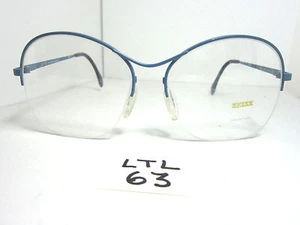 Vtg 80s ZEISS Oversize Eyeglass Frame F6511 2494 Blue Half Rimless (LTL-63) - Picture 1 of 1