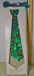 VNTG Silvestri Ugly Christmas Tree Neck Tie Sequins - Picture 1 of 6