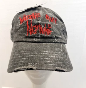 Welcome to My Nightmare on Elm Street Freddy Kreuger Distressed Strapback Hat - Picture 1 of 19