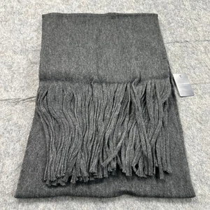 Lucky Brand Solid Brushed Scarf with Fringe in Dark Gray 5’6”x14” new open - Picture 1 of 5