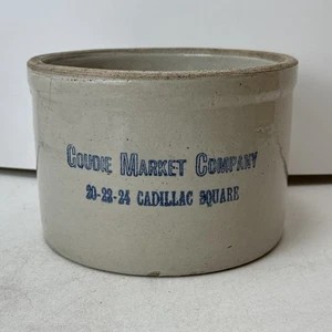 Stoneware Crock Goudie Market Company Cadillac Square DETROIT MICHIGAN MICH MI - Picture 1 of 16