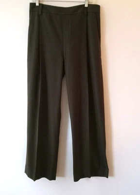 Pantalones Vince para mujer grandes verde oliva al tobillo plisados mezcla de lana elásticos Foto 1 de 4
