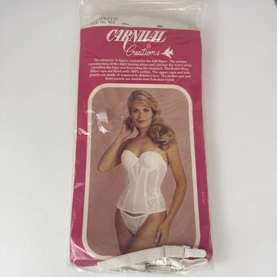 De Colección Carnival Creations Torsolette Mujer 40C Encaje Bustier Prendas Moldeadoras Años 80 Nuevo de Lote Antiguo Foto 1 de 4