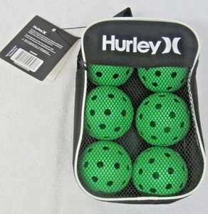 Nuevo HURLEY Alta Visibilidad VERDE 6 Bolas PickleBall con Estuche de Transporte Exterior Nuevo con Etiquetas - Imagen 1 de 2