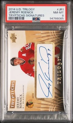 2014 Upper Deck Trilogy Tryptichs Signatures #JR1 Jeremy Roenick Blackhawks PSA - Image 1 of 2