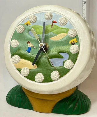 RELOJ BOLA GOLF VINTAGE Cerámica Pelota y Club, Blanco y Verde, 6 en Deportes ¡Funciona! Foto 1 de 4