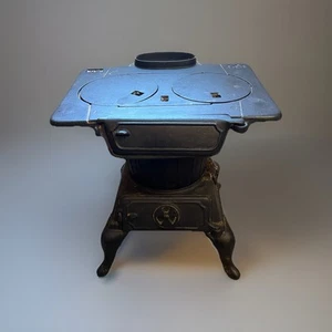 Antique Cast Iron Kitchen Pot Belly 2 Burners Cooking Wood Stove #66 (SH) - Picture 1 of 11