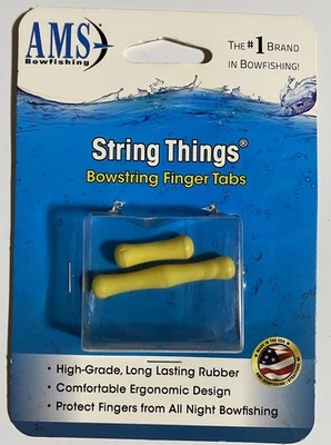 Ams Bowfishing Finger Tabs String Things - Yellow M171-YEL Cajun Fun Finder - Image 1 of 3