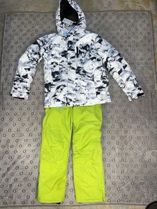 NWT Mutu Snow Men’s 2 PC Snowsuit White Camo Jacket Neon Green Pants Size 2XL - Picture 1 of 24