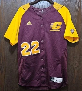 Adidas Red Central Michigan Chippewas Softball Jersey Woman Large STITCHED - Picture 1 of 2