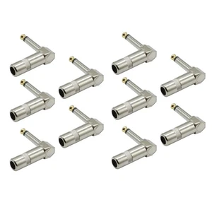 10PCS 1/4 TS Right Angle Mono Microphone Plug With a 6.35mm audio plug - Picture 1 of 15