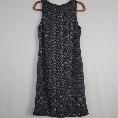 Vintage Floral Sleeveless Sheath Dress sz 6 black 90s grunge fairy grunge preppy - Image 1 of 4
