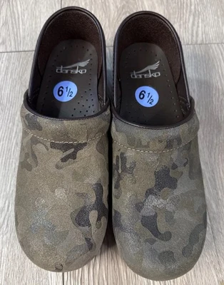 Dansko Women’s Green Camo Suede Professional Clogs Work Shoes New Size 6.5 UK 37 - Image 1 of 4