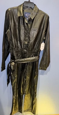 Mono grande de imitación de cuero para mujer, cinturón con bolsillos de manga larga, cuchara nuevo con etiquetas Foto 1 de 4