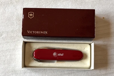 Cuchillo Clásico Publicidad Promocional Victorinox Swiss Army AT&T Suiza Foto 1 de 4