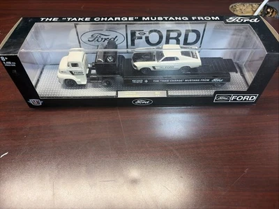 1956 FORD COE SEMI HAULER W/1970 MUSTANG GT TAKE CHARGE - M2 MACHINES 2022 - NIP - Image 1 of 4