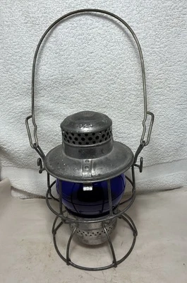 Armspear 1925 Pennsylvania Railroad PRR Lantern W Cobalt Blue Kopp Globe - Image 1 of 4