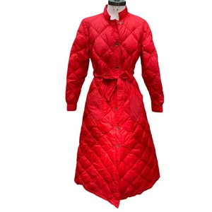 Maxi Abrigo Eddie Bauer Rojo Abajo Puffer Años 70 De Colección M Bolsillos Acolchados - Imagen 1 de 17