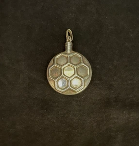 Vintage Mexican Sterling Silver 925 Beehive Perfume Bottle Pendant 1.25" D - Picture 1 of 4