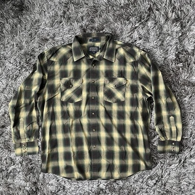 Camisa Pendleton Frontier Para Hombre Talla XL Cuadros Perla Snap Western Exterior Vaquero Foto 1 de 4