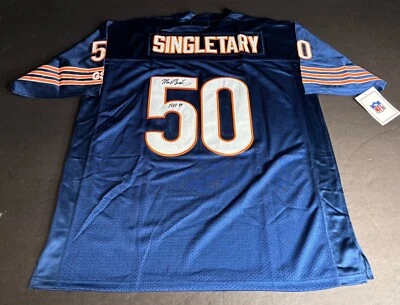 Camiseta deportiva personalizada firmada por Mike Singletary de los Chicago Bears 'HOF 98' JSA WP339495 Foto 1 de 3