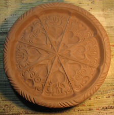 Vintage HARTSTONE USA Unglazed Shortbread Mold Heart Design Ceramic Dish Cookie