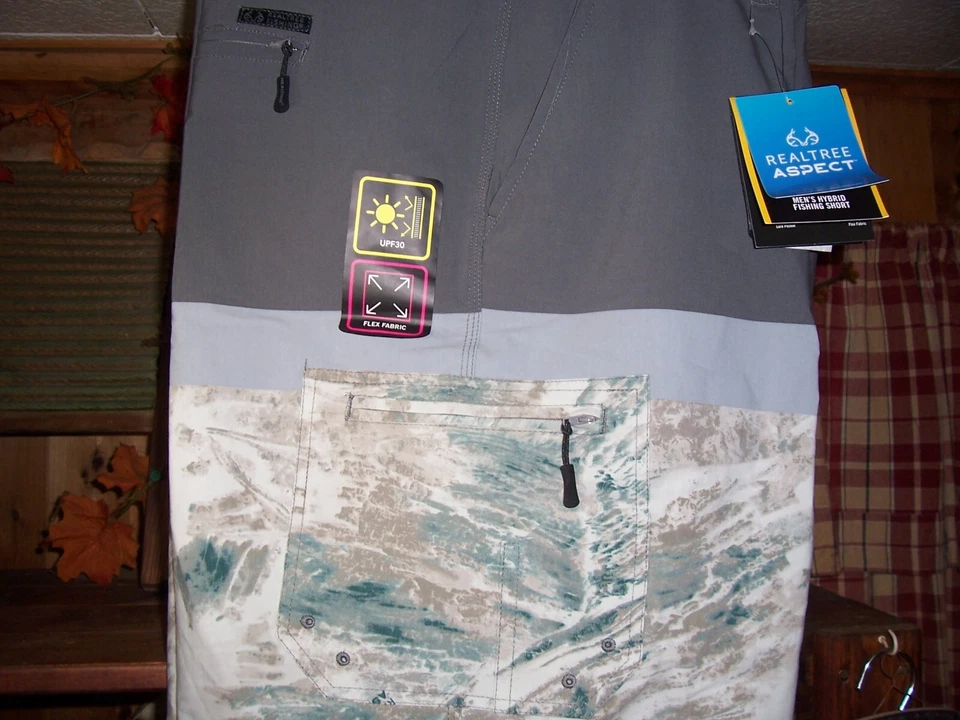 Realtree Mirage PR Hybrid Fishing Shorts 3XL 48/50 Grey