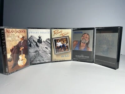 Country Music Cassette Tape Lot Of 5 - Jackson, Yoakam, Travis, Nelson, Rogers - Image 1 of 4