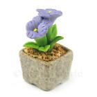 Miniature Fait Main Violet Coloré Fleur Céramique