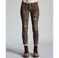 NWT R13 Kate Skinny Distressed Leopard Print Jeans Size 25