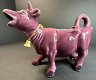 Pichet crème vache en porcelaine violette années 1950 RARE