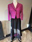 Jacques Vert size 12 jacket and dress dark grey/black and pink