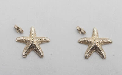 Stella Marina : Orecchini a Lobo in Argento 925 - Echinoderma Perno e Farfallina - Immagine 1 di 2