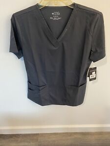 NEW Cherokee Luxe Scrub Top Shirt PEWTER Size XL Modern Classic NWT NOS