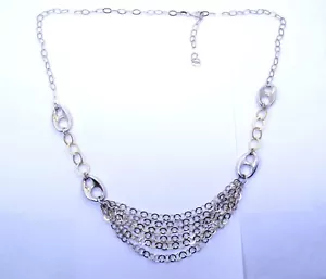 Collar de oro y plata esterlina modernista ITALY REEB - Imagen 1 de 7