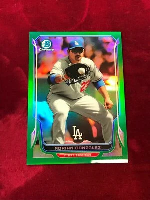 2014 Bowman Chrome Green Refractor ADRIAN GONZALEZ #157 20/75 LA Dodgers (DC27) - Image 1 of 2