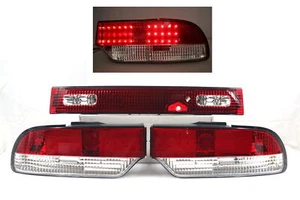 Fits 1991-1998 180SX RPS13 / 240SX S13 S14 JDM Red / Clear LED Tail Lights Lamps - Picture 1 of 8