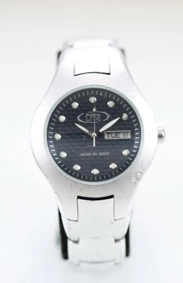 Reloj Hombre Armitron Lite Acero Inoxidable Plata Día Fecha 50m Azul Batería Cuarzo Foto 1 de 4