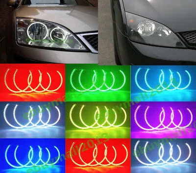 Anillo Halo RGB Transparente BT Demonio Ojo de Ángel Para Ford Mondeo MK3 Flash Corona DRL Foto 1 de 4