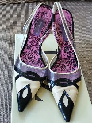 Correas vintage EMILIO PUCCI negras/marfil. Made in Italy: US Talla 7/EU 37  Foto 1 de 4