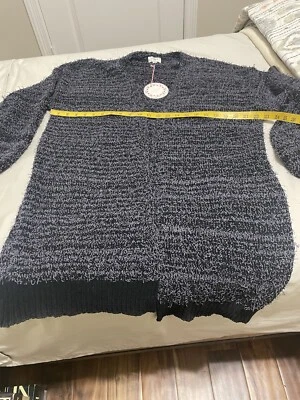 New With Tags Umgee Gray And Black Cardigan Size L - Image 1 of 4