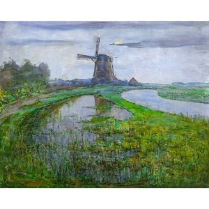 Piet Mondrian, Oostzijdse Mill, River Gein, Lustre Canvas Print, 20" x 25" - Picture 1 of 10